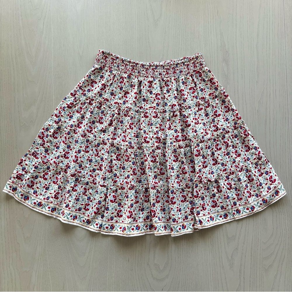 Max Studio Floral Print Women's Tiered Mini Skirt NWT